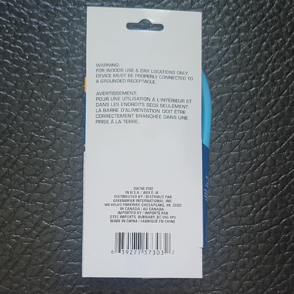 3 Outlet Mini Travel Blue Power Strip - Picture 3 of 4